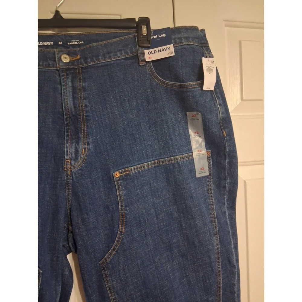 NWT Women's Old Navy High Waist Baggy Barrel Utility Jeans Size 22